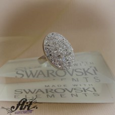Сребърен дамски пръстен с камъни Swarovski R-288